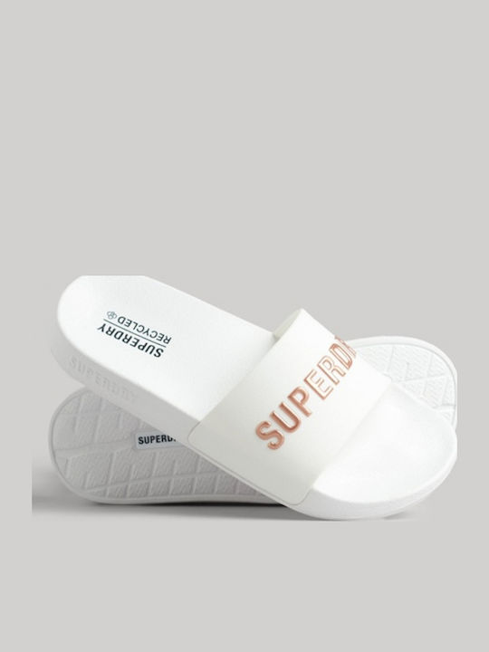 D4 Sdry Logo Vegan Pool Slide Women's Slides White