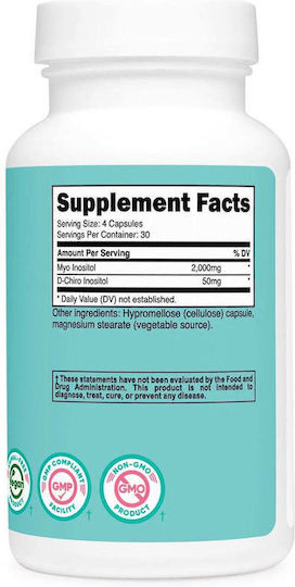 Nutricost За Жени Мио- и D-Хиро Инозитол 120 Капсули
