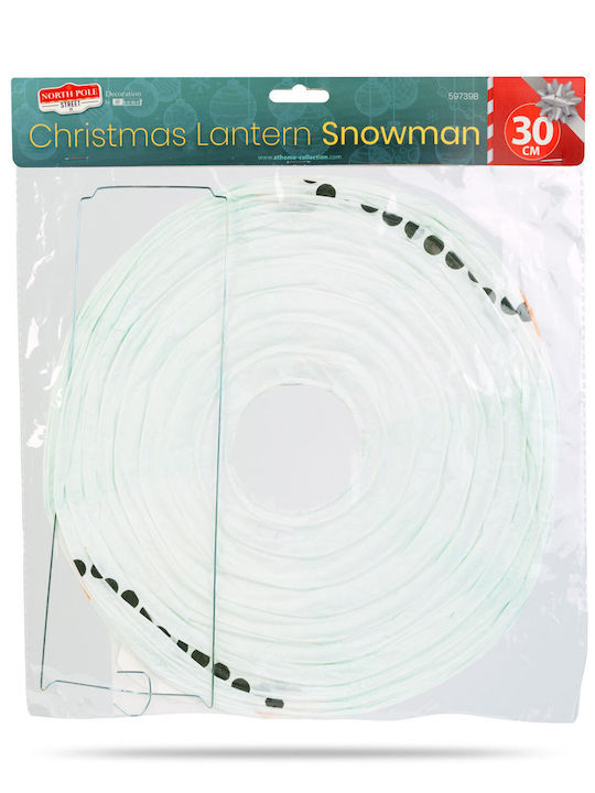 Weihnachtslaterne aus Papier 30 cm SNowman Design