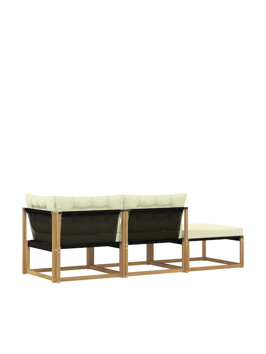 vidaXL Outdoor-Sofas & Bänke Dreisitziger Hölzernes Garten-Sofa mit Kissen 241.5x83x73cm