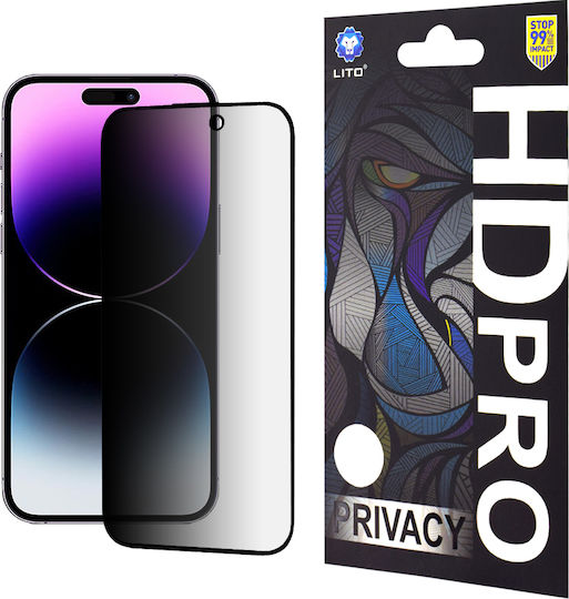 Lito Privatsphäre Displayschutzfolie Schwarz (iPhone 15 Plus / 16 Plus)