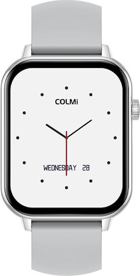 Colmi C28 Smartwatch με Παλμογράφο (Ασημί)