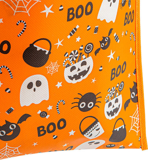 Geantă Pentru Cadou Cu Tematică Halloween Portocalie 27x31cm 2 Bucăți