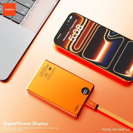 Moxom MX-PB197 MagSafe Power Bank 10000mAh 20W Power Delivery Πορτοκαλί