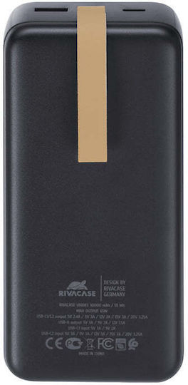 Rivacase VA1083 Power Bank 30000mAh 65W с USB-A порт и USB-C порт Черен
