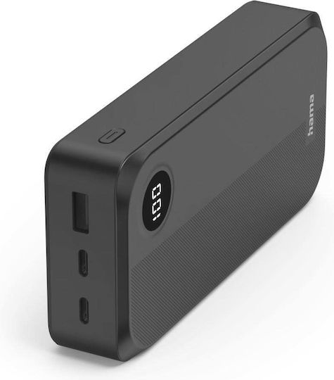 HAMA Power Bank 20000mAh with USB-A Port and USB-C Port Black