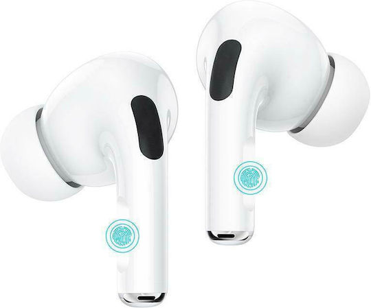 Moxom LX-TW803 In-ear Bluetooth Handsfree Ακουστικά με Θήκη Φόρτισης Λευκά