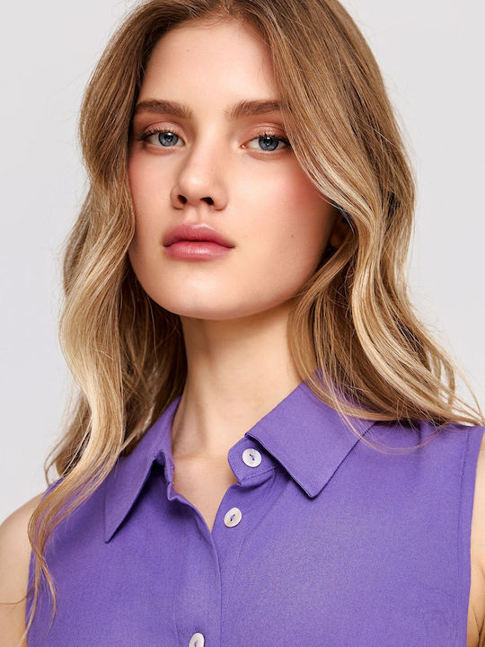 Без Ръкави Дамска Риза Dusty Lavender FBL013-101-05-Dusty-Lavender