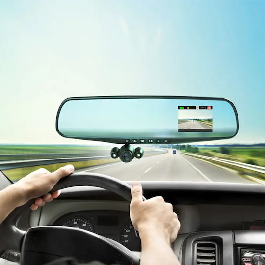 Car Mirror 5.0" Σετ Καθρέπτης με Κάμερα DVR Αυτοκινήτου με Οθόνη 5" GPS & Κάμερα Οπισθοπορείας