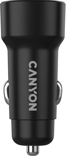 Canyon Auto-Ladegerät 30W Schnellladung mit einem Anschluss: 1xType-C Schwarz Farbe