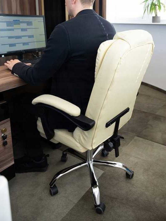 Scaun de Director cu Inclinare Alb