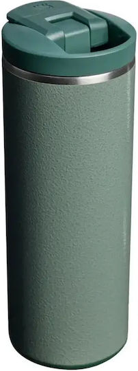 Stanley Transit Fliptop Thermos Bottle Stainless Steel / Plastic BPA Free 470ml Hammertone Green