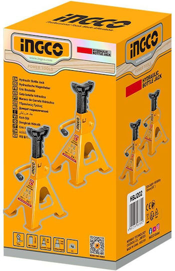 Ingco Set Car Support Stands for Vehicles with Lifting Capacity up to 2 Tons