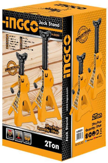 Ingco Set Car Support Stands for Vehicles with Lifting Capacity up to 2 Tons
