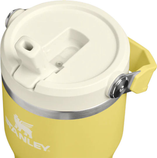 Stanley IceFlow Flip Straw 2.0 Handled Tumbler Θερμός BPA Free 590ml Daffodil με Καλαμάκι και Λαβή