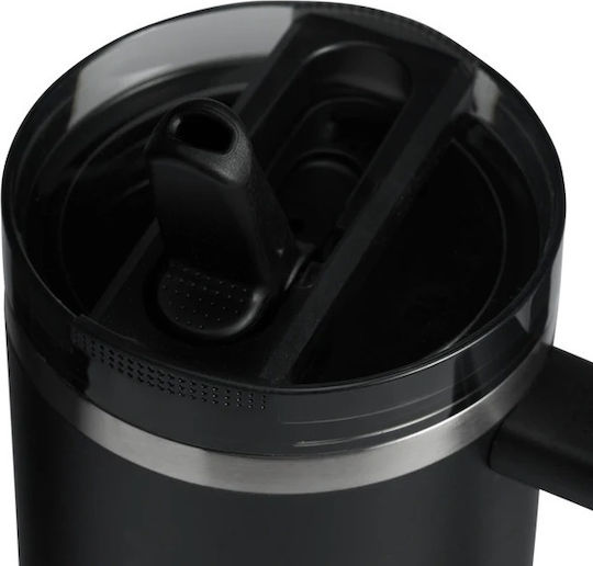 Stanley Protour Flip Becher mit Griff Thermosflasche Kunststoff 890ml Schwarz 2.0 mit Stroh und Handgriff