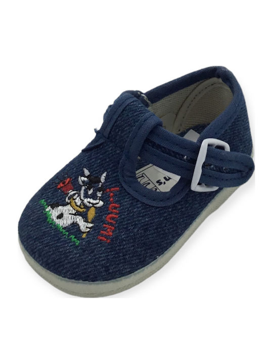Adam's Shoes Βρεφικά Μοκασίνια Αγκαλιάς Navy Μπλε