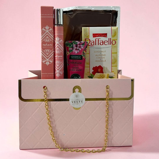 Set Premium Luxury Maro Eșarfă din Mătase Maro Parfum Badee Al Oud 35 Ml Cremă de Mâini Raffaello În Cutie Cadou în Formă de Geantă
