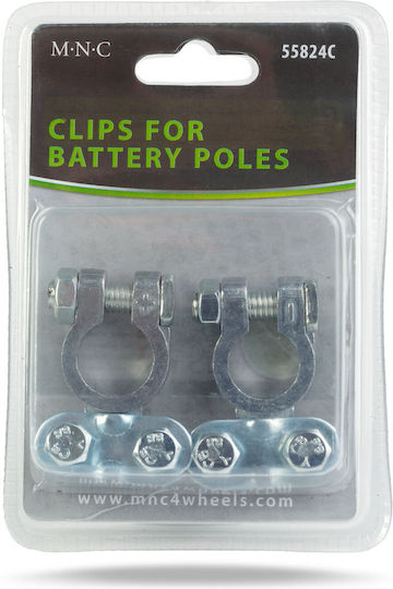 Set 2 Cleme Baterie Auto Aluminiu Conexiune Sigură Pozitiv Negativ