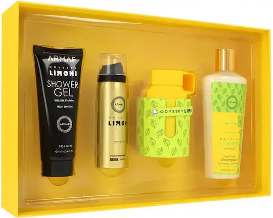Armaf Odyssey Limoni Fresh Edition Set Edp 100 Ml + Body Spray + Shower Gel + Shampoo Fresh Luxury