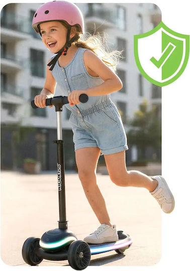 Ricokids Patinetă Copii Pliabilă Leddi cu 3 Roți Neagră