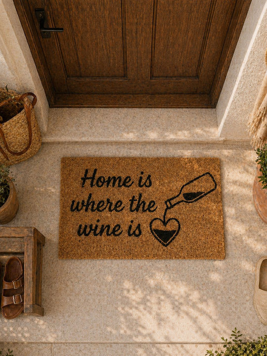 MRShome Πατάκι Εισόδου Home Is Where The Wine Is Μπορντό 59x39εκ.