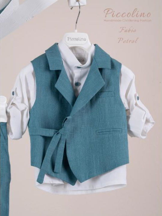 Piccolino Costum De Botez Pentru Băiat Fabio Fabio Albastru