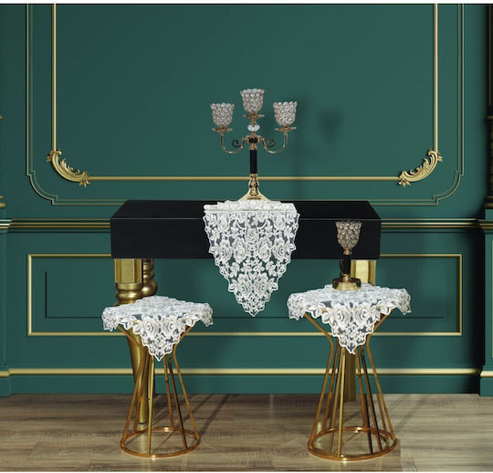 Liolios Home Ράνερ με Κέντημα Cream 45x140εκ.