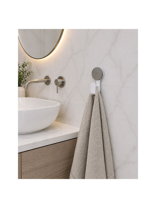Άγκιστρο Abs Βεντούζα 6.5x4.5x12.5cm White Grey Knob Mrshome Mrshome Df-0082000