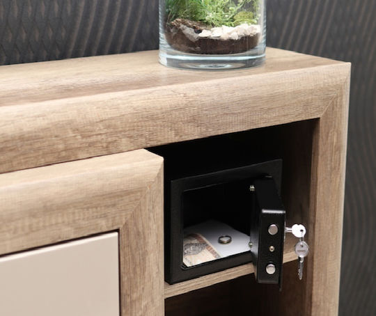 Seif Metalic de Securitate cu Cheie Include Set 3 Chei Protecție Împotriva Furtului Acces Neautorizat Dimensiune 23 X 17 X 17 Cm Grosime Ușă 3,5 Cm Perete 2 Mm Material Oțel Inoxidabil Include Elemente de Montare în Dulap pe Perete Negru