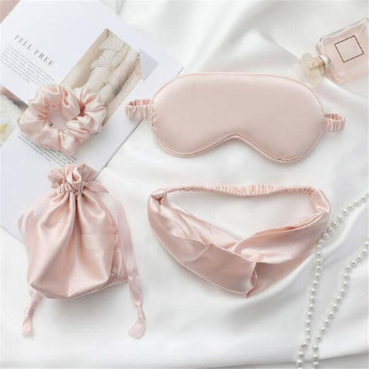 La Lolita Amsterdam Sleepy Travel Set Mask and Beige Scrunchy
