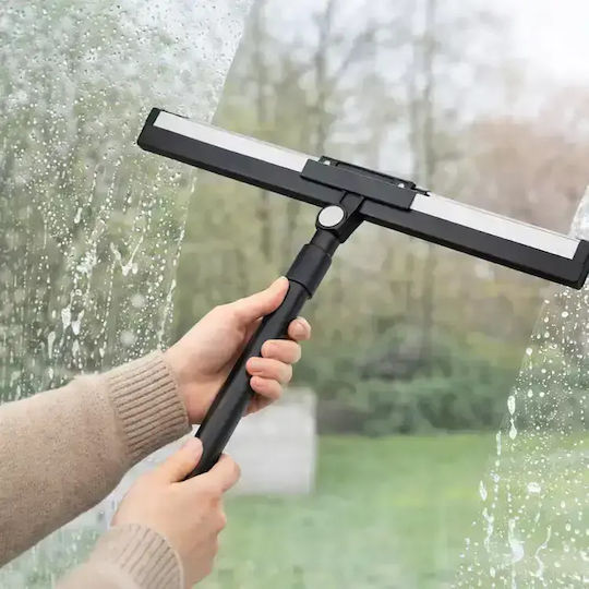 Black Water Broom & Window Cleaner 2 1 Telescopic Handle 131cm