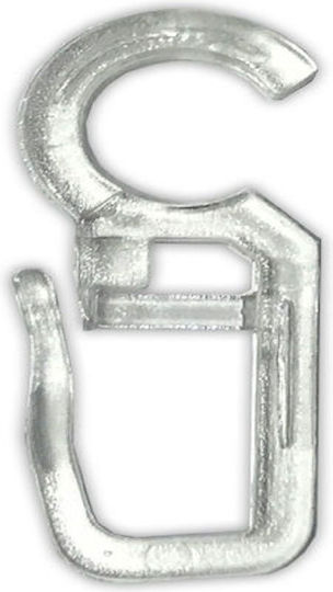 Curtain Rod Hoop Hook Safety Pin Plastic 50 Pieces Natural