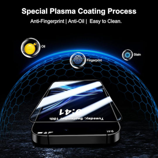 Qhohq Tempered Glass Apple Iphone 16 Screen Protection 9h+ Set 3 Pieces