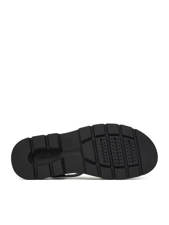 Adacter S Leder Flache Sandalen für Damen mit Riemen in Schwarz Farbe