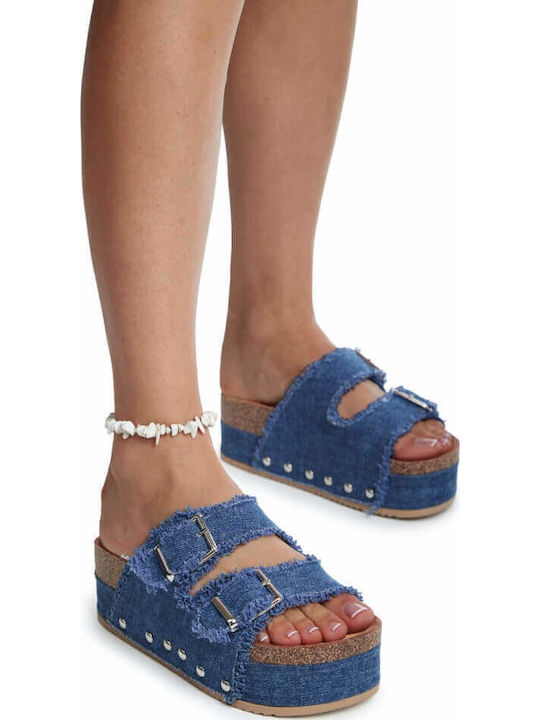 Γυναικεία Σανδάλια Flatforms Μπλε