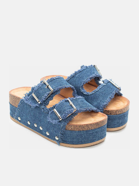 Γυναικεία Σανδάλια Flatforms Μπλε