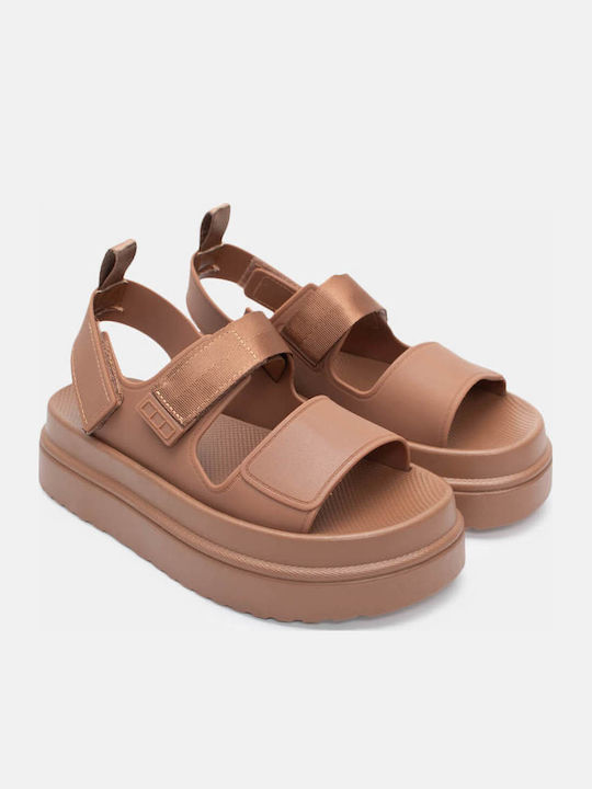 Sandale Casual Damă Flatforme Maro