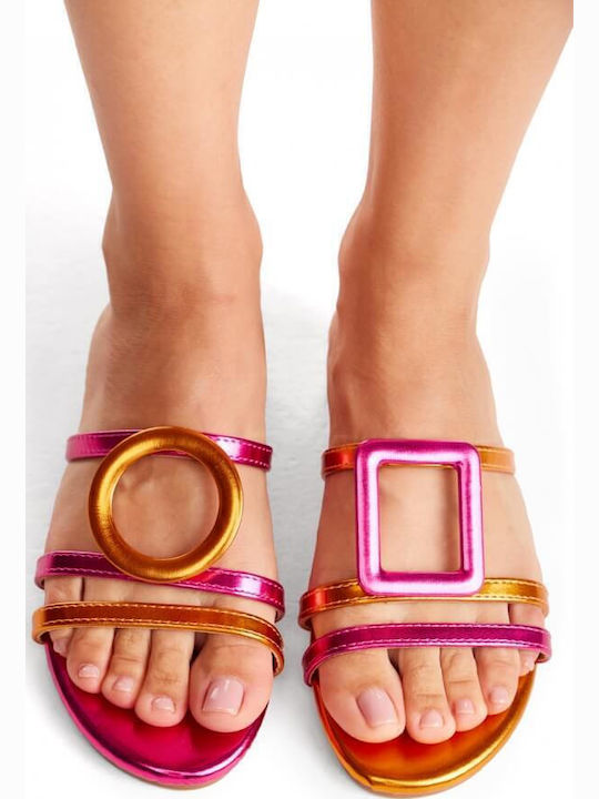 Women's Flat Sandals in Fuchsia Color