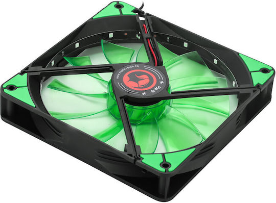 Marvo FN-15 Case Fan 140mm (200rpm / 55cfm) με Πράσινο Φωτισμό Πράσινο