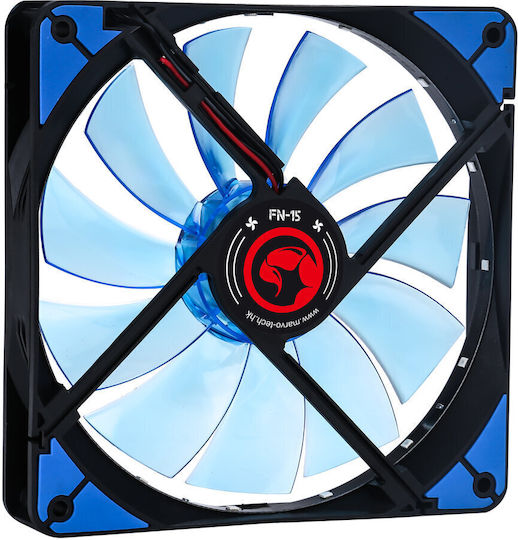Marvo FN-15 Gehäuselüfter 140mm (200rpm / 55cfm) mit Blauer LED-Farbe