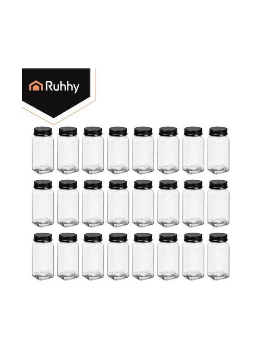 Ruhhy Spice Jars Glass 24 Pieces