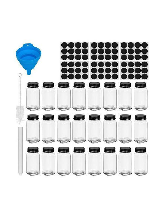 Ruhhy Spice Jars Glass 24 Pieces