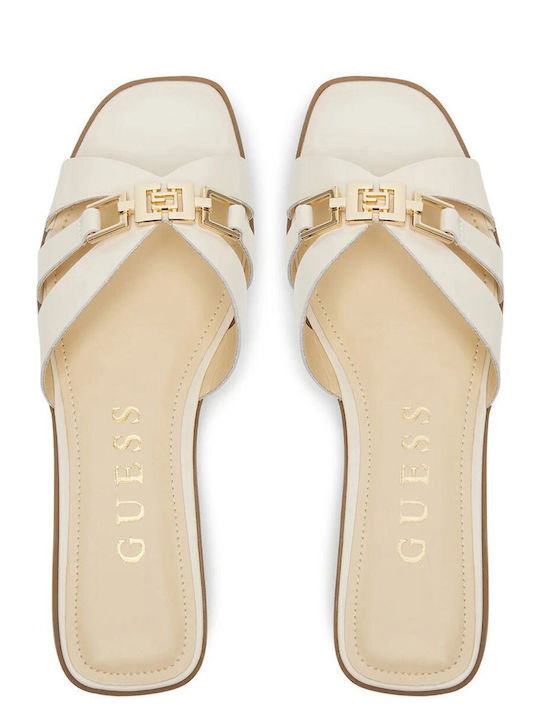 Women's Flat Sandals in Ecru Color