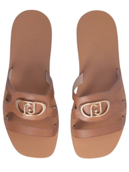 Saba 11 Leather Women's Flat Sandals in Brown Color