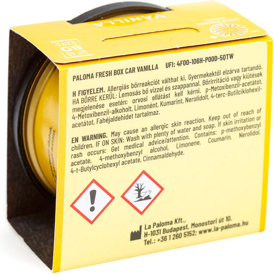 Paloma Fresh Box Vanilie Dezodorant Auto 25 G Suport Pahare