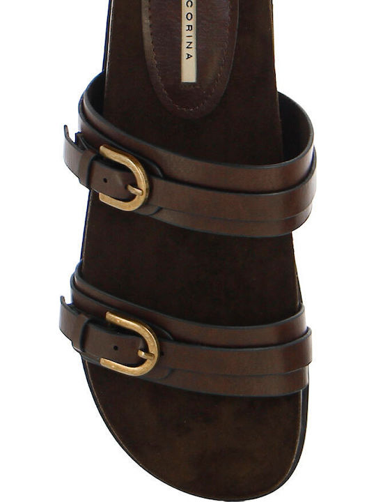 Γυναικεία Ανατομικά Σανδάλια Dark Brown Regular Fit