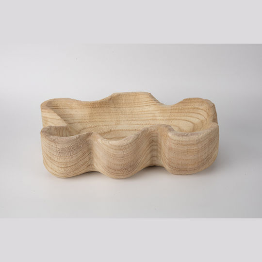 Decorative Wooden Beige Platter 33x24x9cm