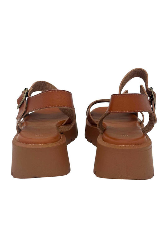 Sandale Casual Damă Flatforme Maro