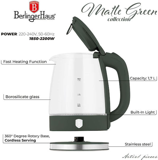 Berlinger Haus Kettle 1.7lt 2200W Green